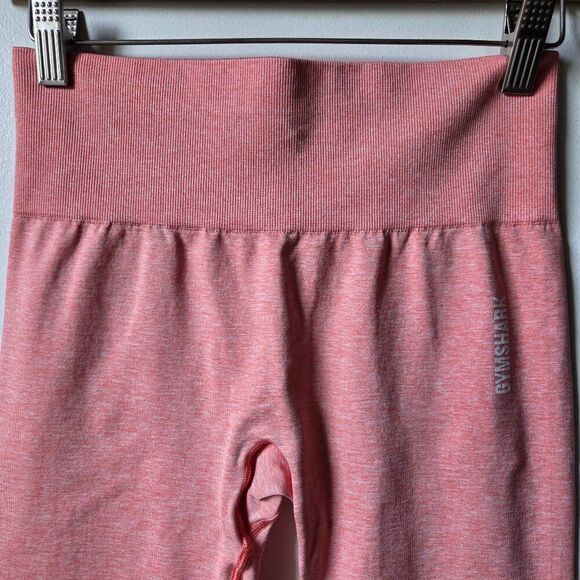 EUC LIKE NEW GYMSHARK PINK SEAMLESS HEATHERED LEGGINGS WORKOUT SIZE S / M - Picture 3 of 13